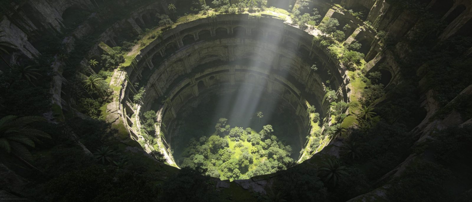 天坑光柱高清壁纸预览