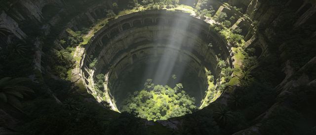 天坑光柱静态壁纸