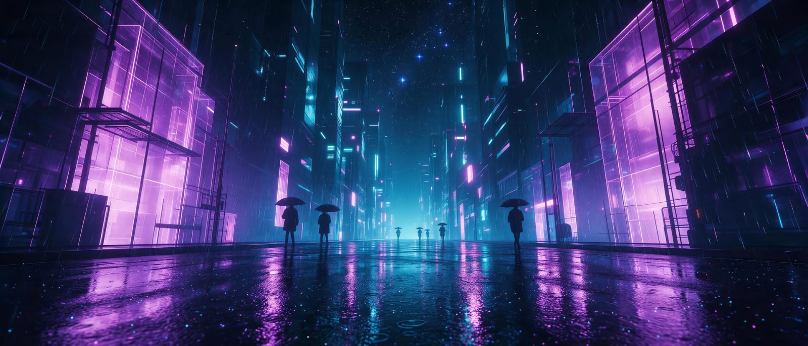 赛博雨巷高清壁纸预览