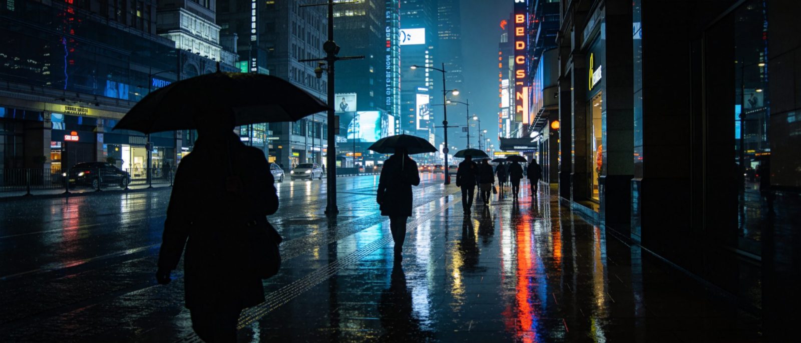雨夜街景高清壁纸预览