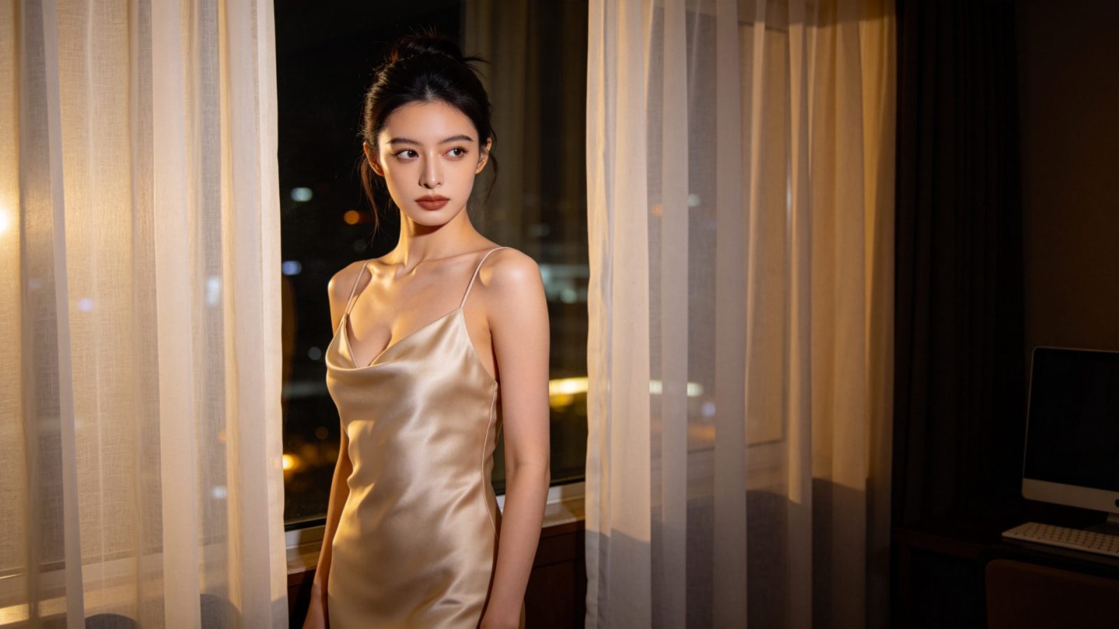 真丝窗畔夜色高清壁纸预览