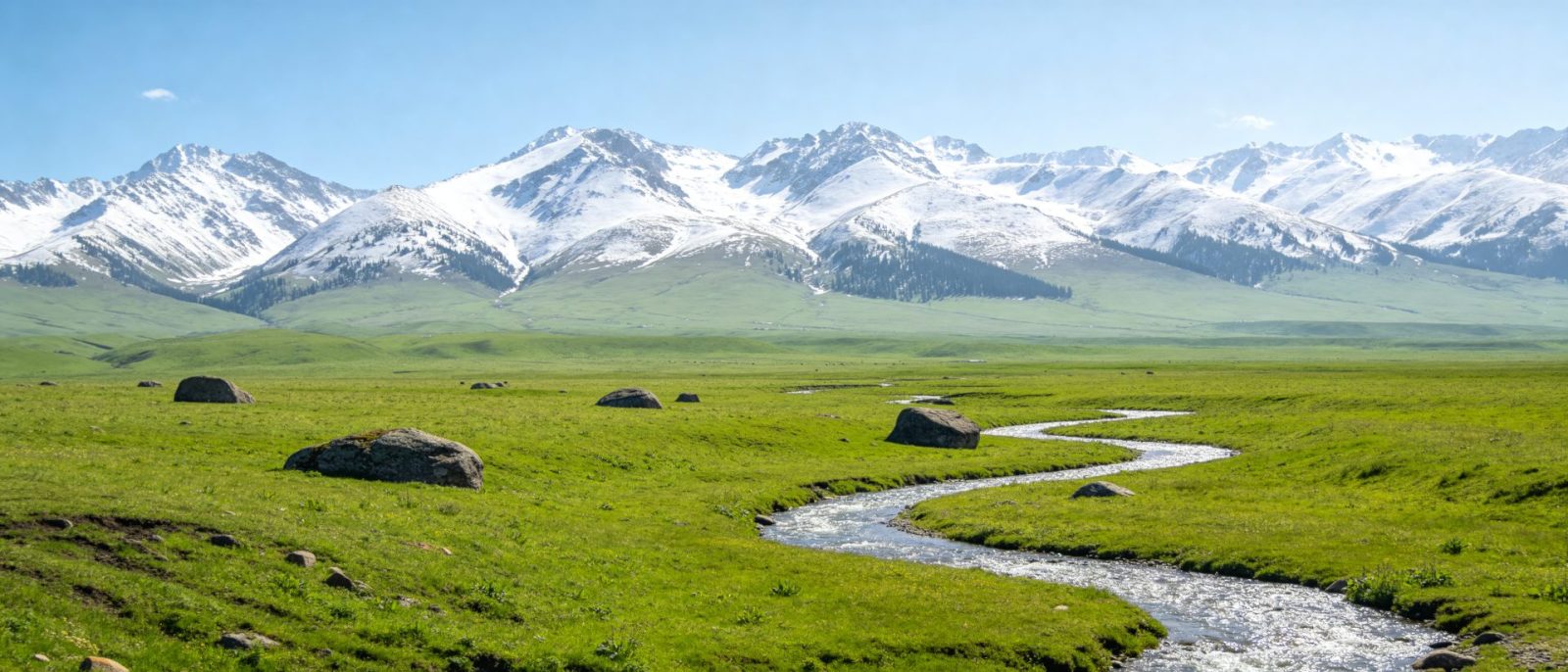 雪山草原高清壁纸预览
