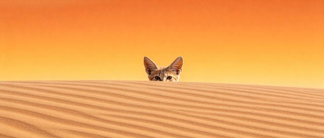 荒漠猫伏沙静态壁纸