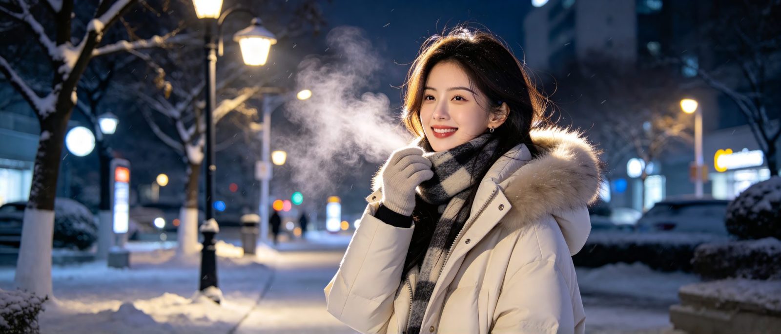 冬夜街灯高清壁纸预览