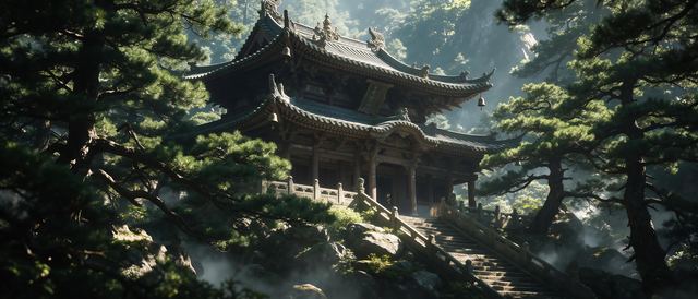 山寺飞檐静态壁纸