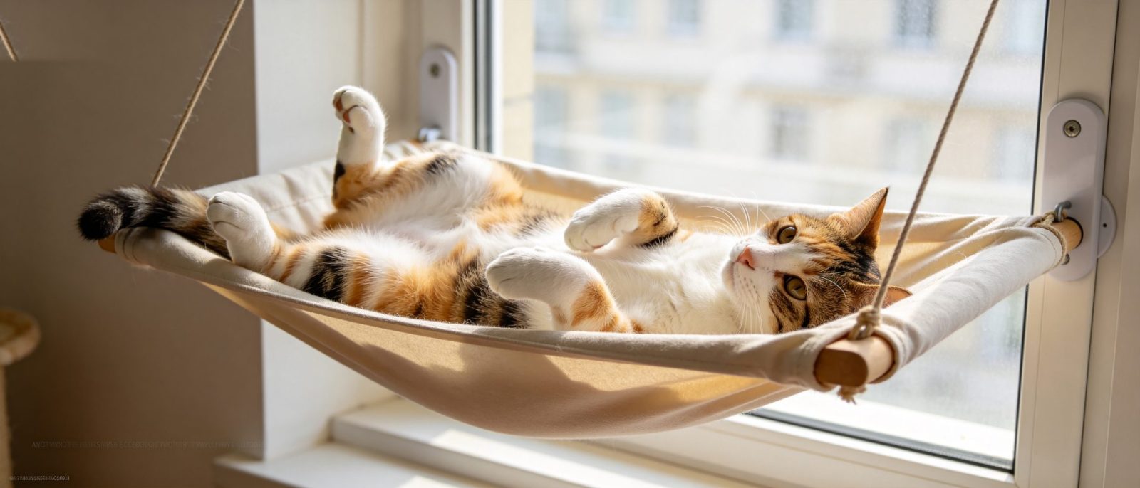 三花猫吊床高清壁纸预览
