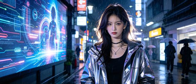 雨夜全息静态壁纸