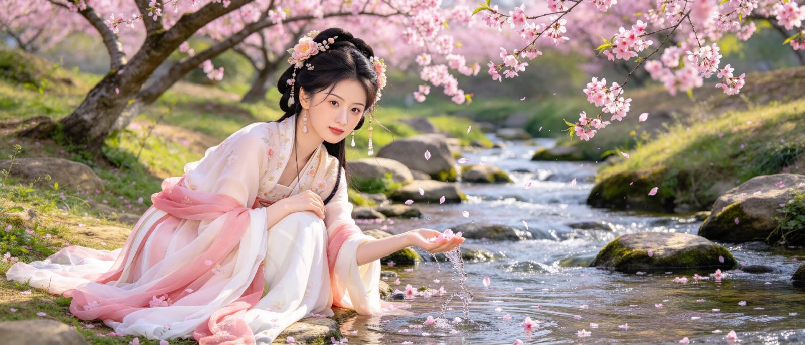 桃花溪畔高清壁纸预览