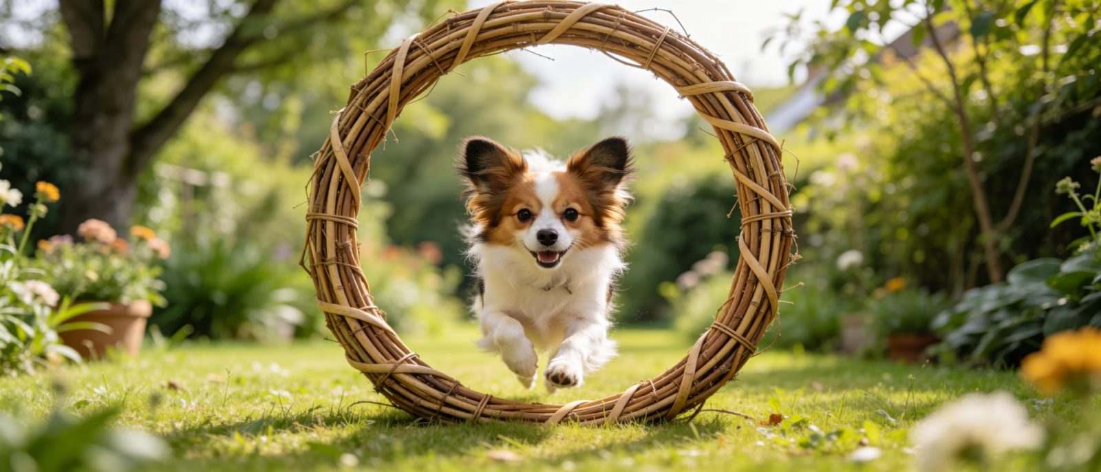 蝴蝶犬圆环高清壁纸预览