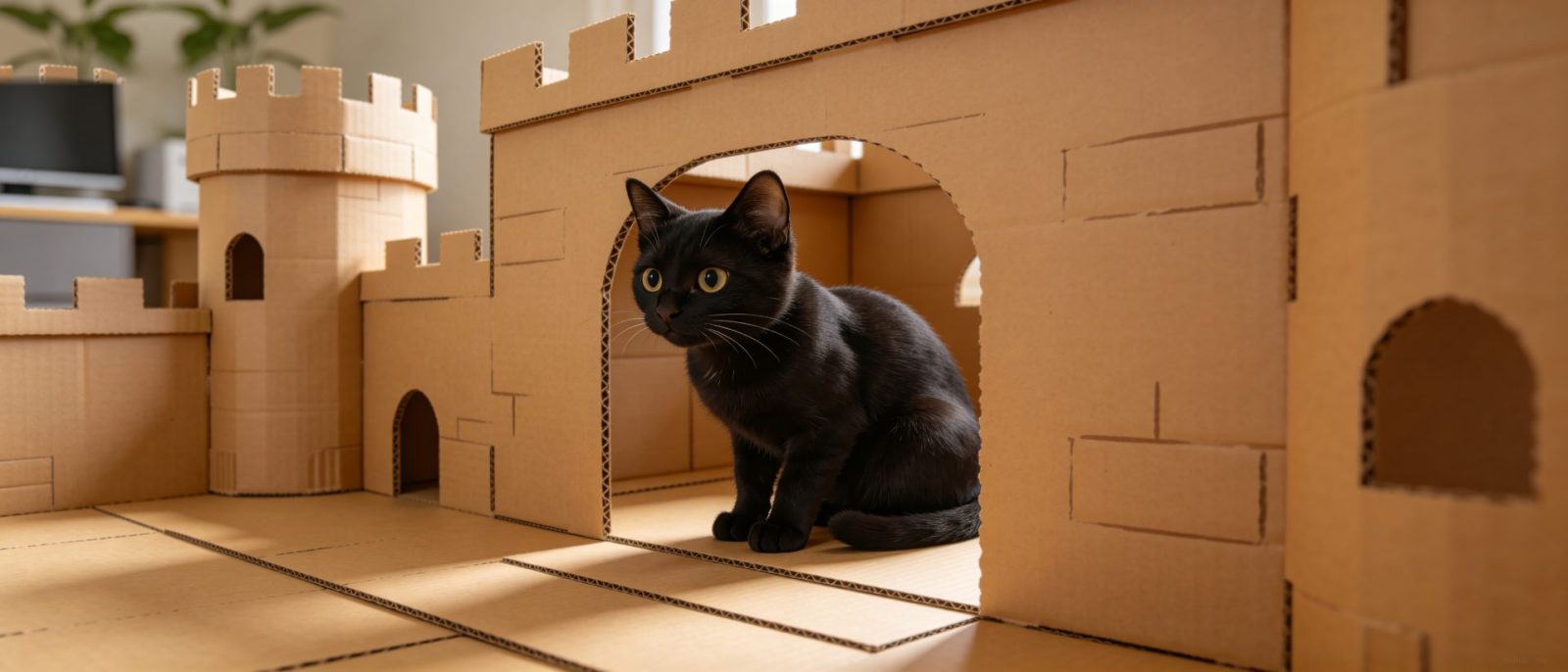 黑猫纸箱堡高清壁纸预览