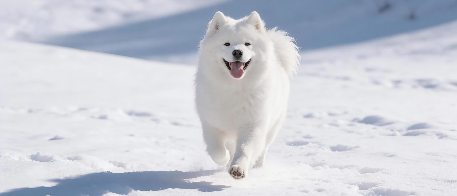 萨摩耶奔雪高清壁纸预览