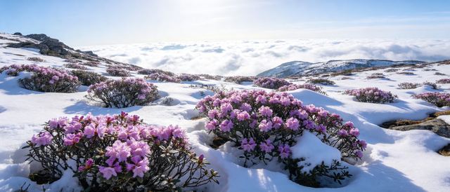 杜鹃映雪静态壁纸