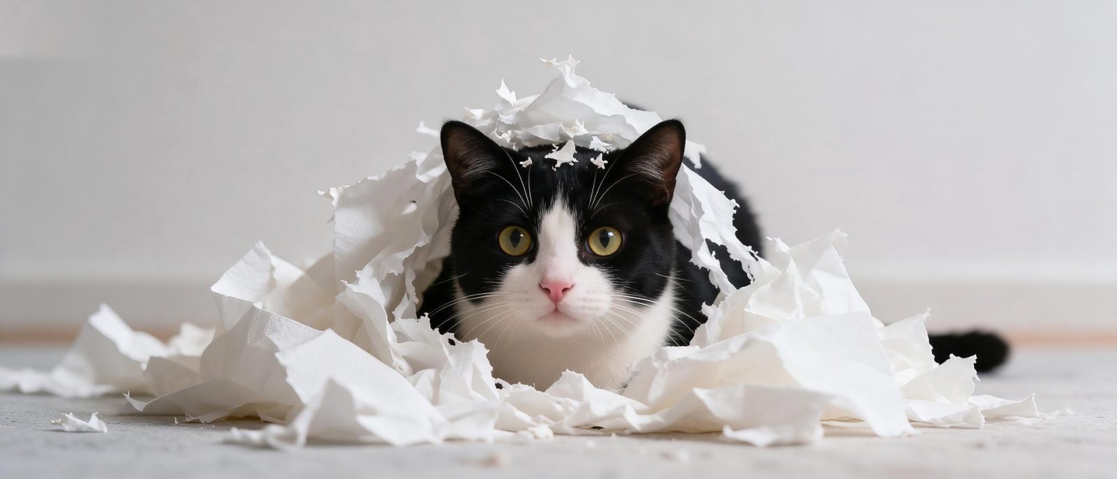 奶牛猫拆纸高清壁纸预览