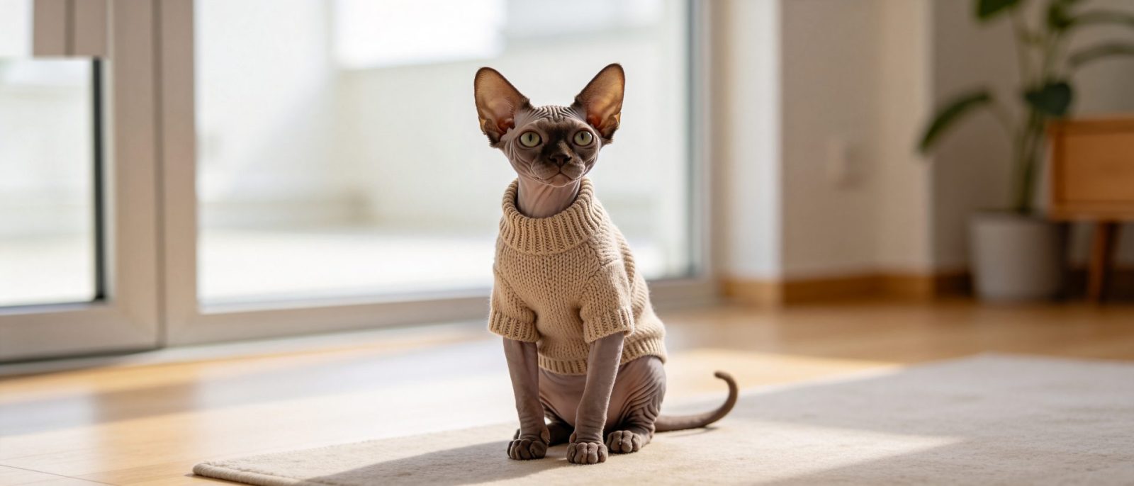 无毛猫穿衣高清壁纸预览