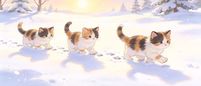三花踩雪队静态壁纸