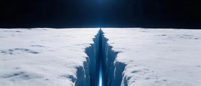 雪原裂谷静态壁纸