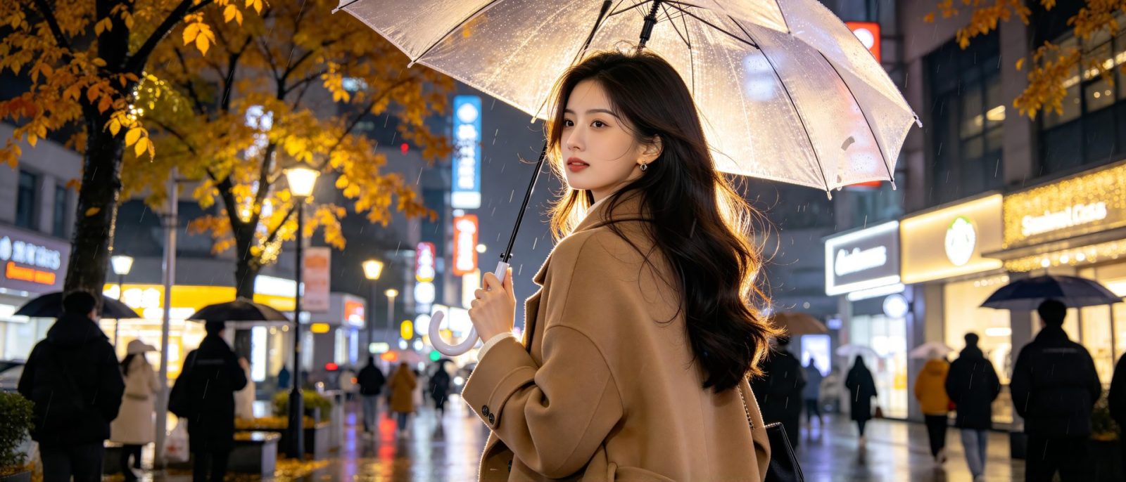 秋夜街头高清壁纸预览