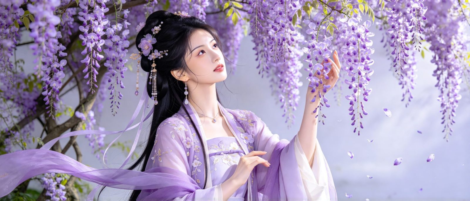 紫藤花架高清壁纸预览