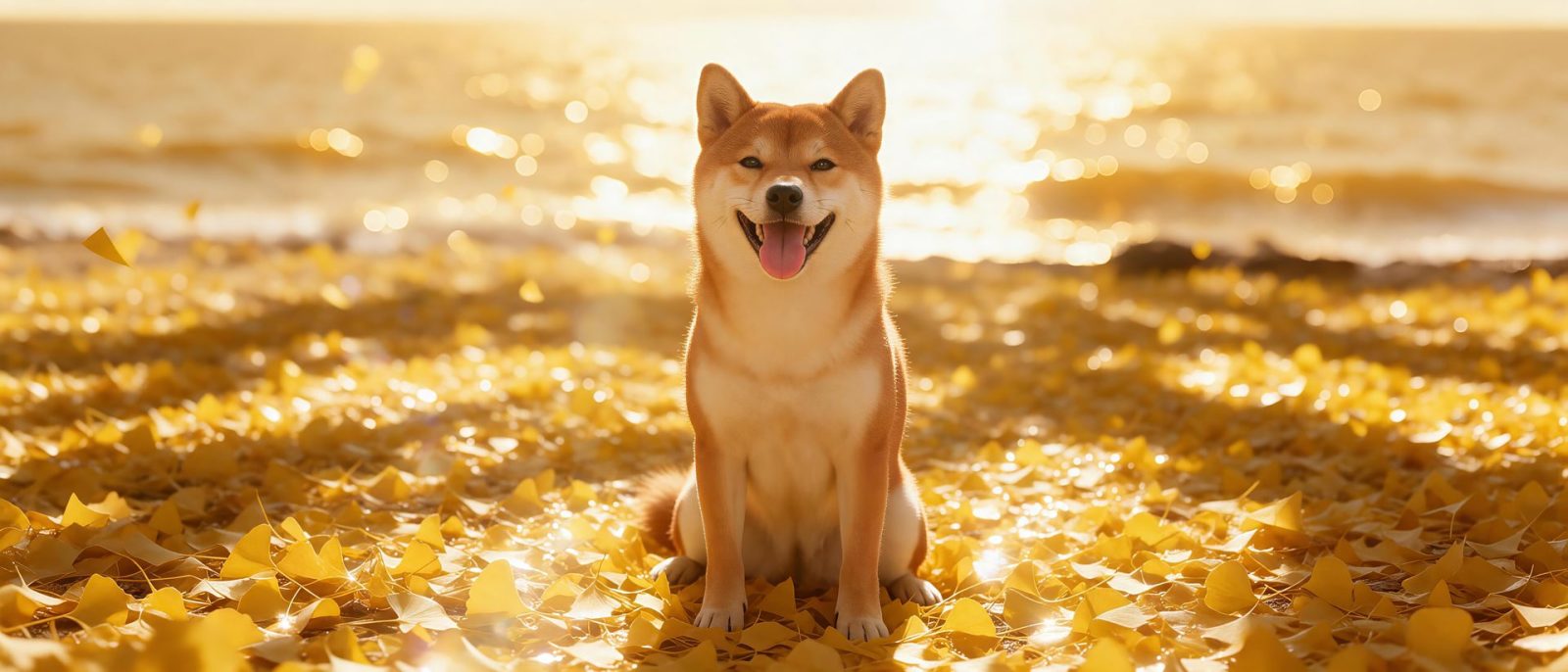 柴犬银杏高清壁纸预览