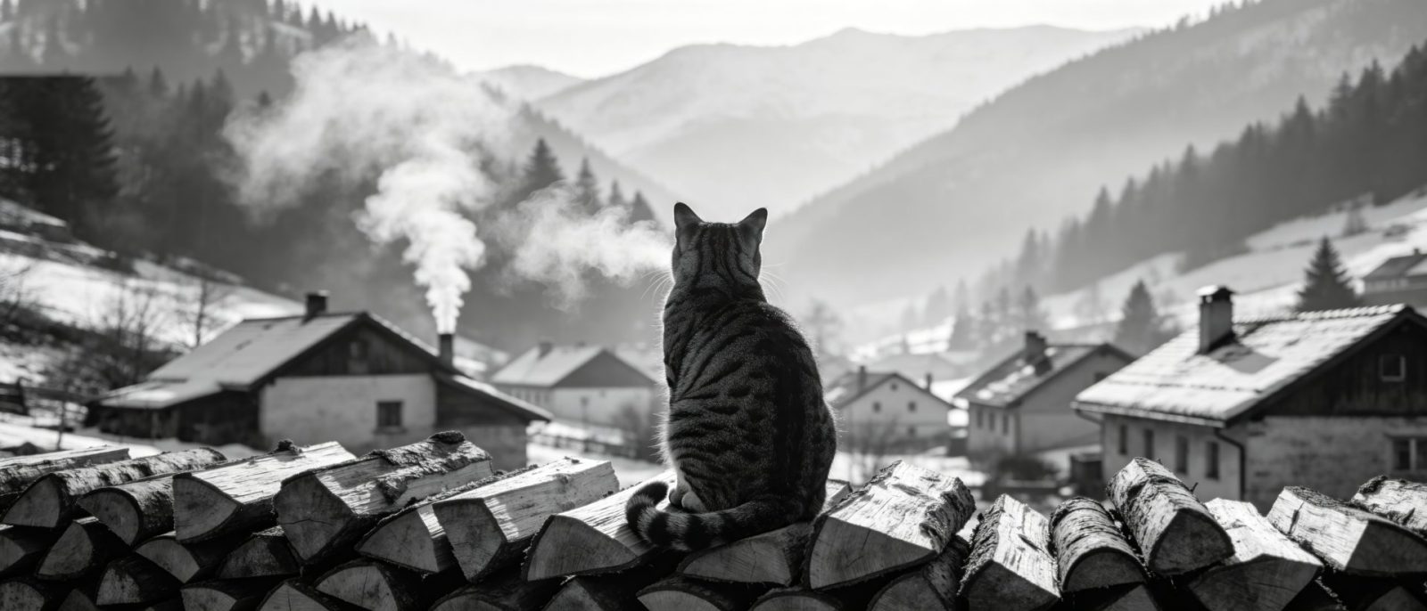 狸花看炊烟高清壁纸预览