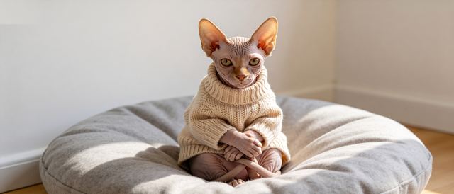 无毛猫针织静态壁纸