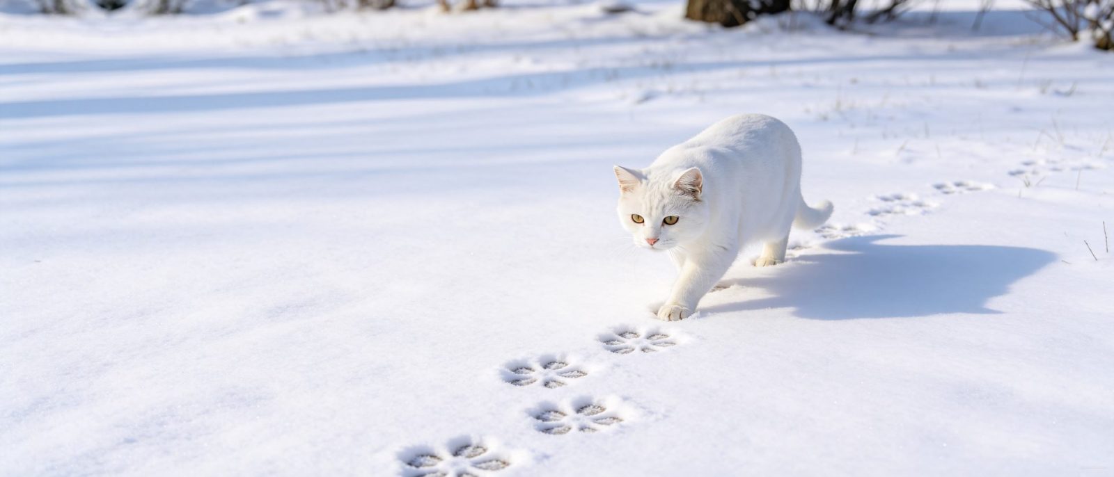 白猫踏雪高清壁纸预览