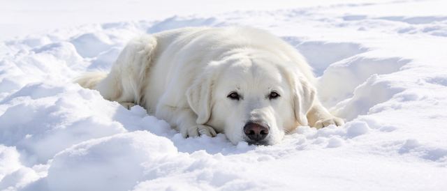 大白熊卧雪静态壁纸