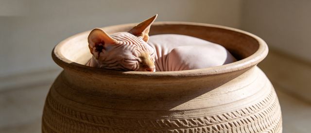 无毛猫陶罐静态壁纸