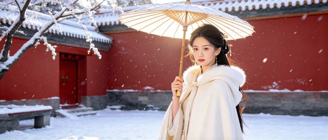 雪中斗篷静态壁纸