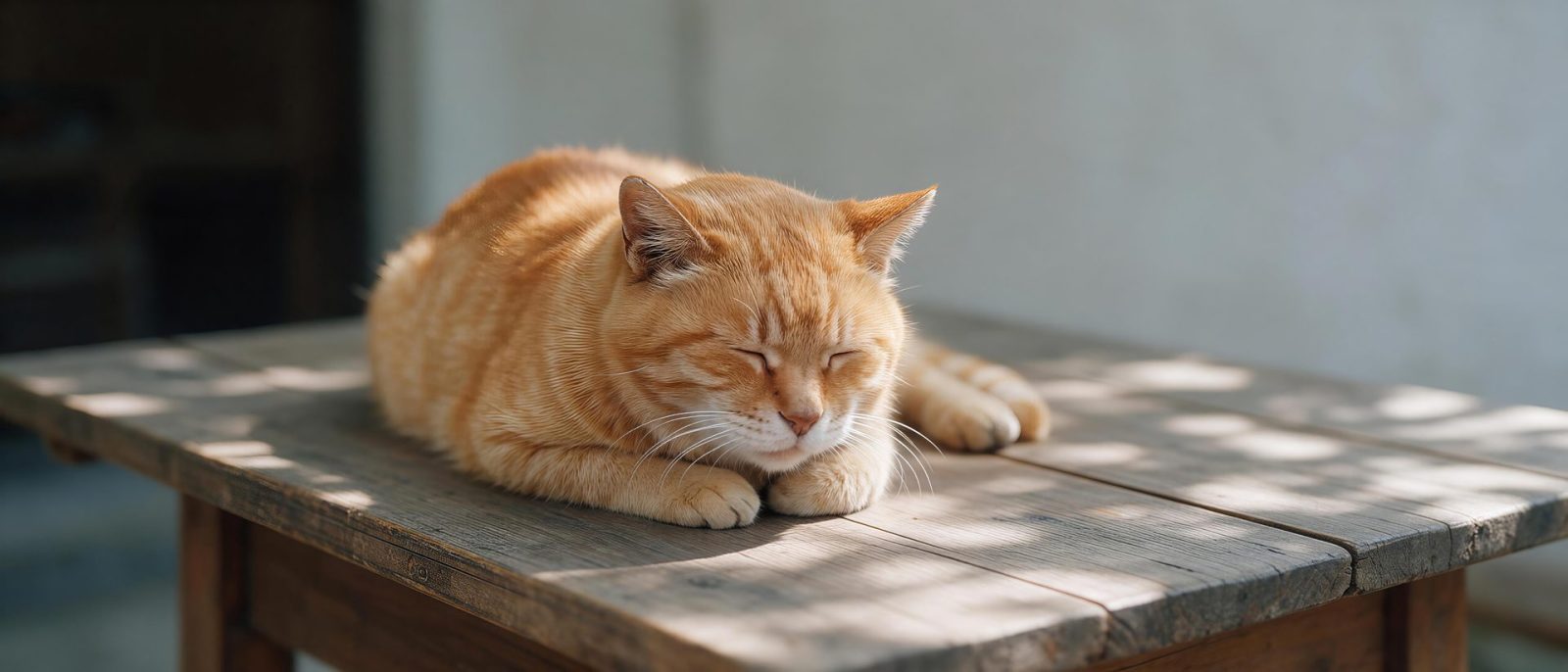 老橘猫晒阳高清壁纸预览