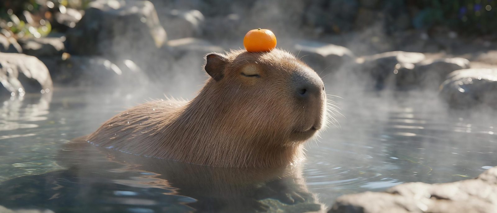 水豚温泉高清壁纸预览