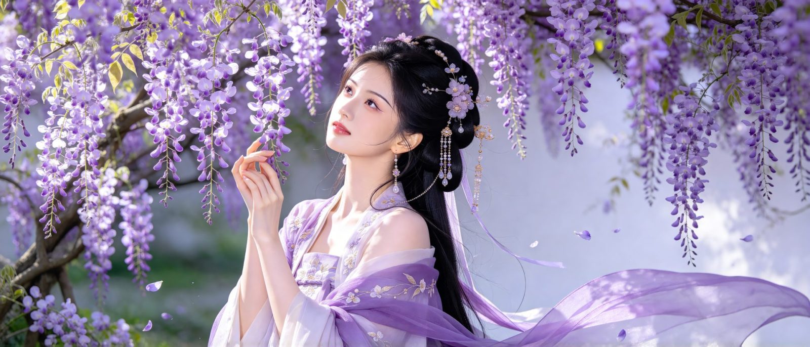 紫藤花架高清壁纸预览