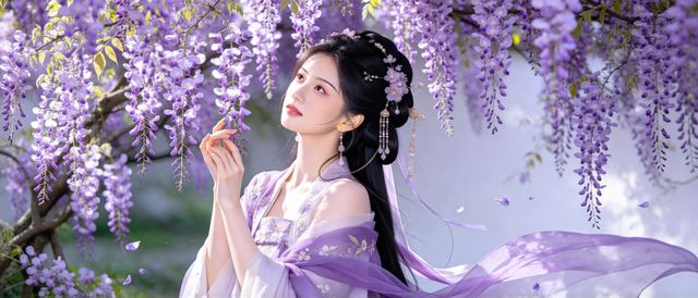 紫藤花架静态壁纸