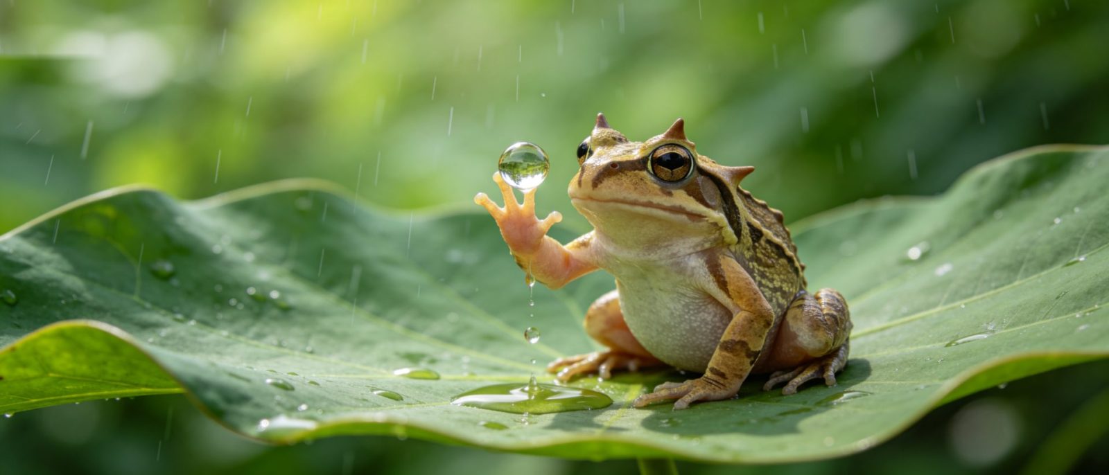 角蛙雨滴高清壁纸预览