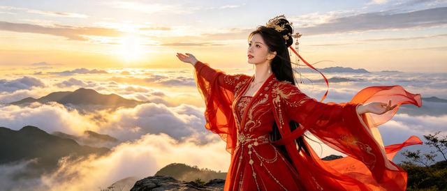 山巅观日静态壁纸