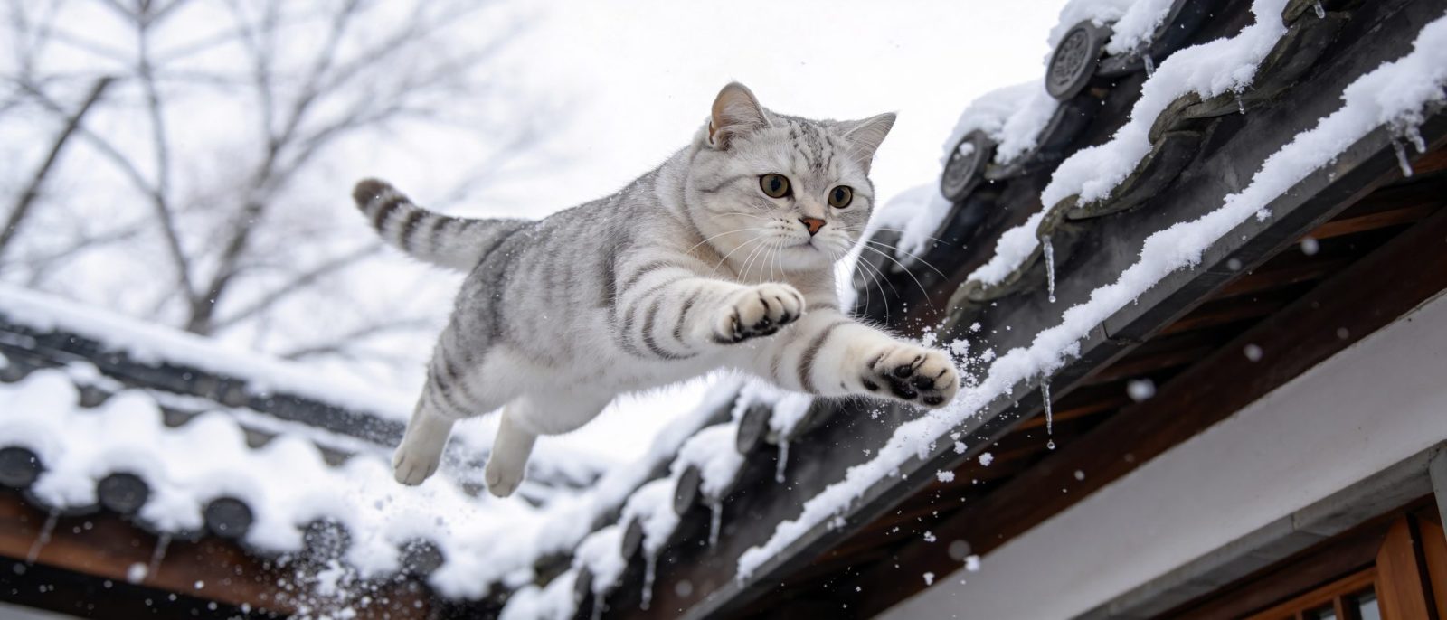 银渐层接雪沫高清壁纸预览