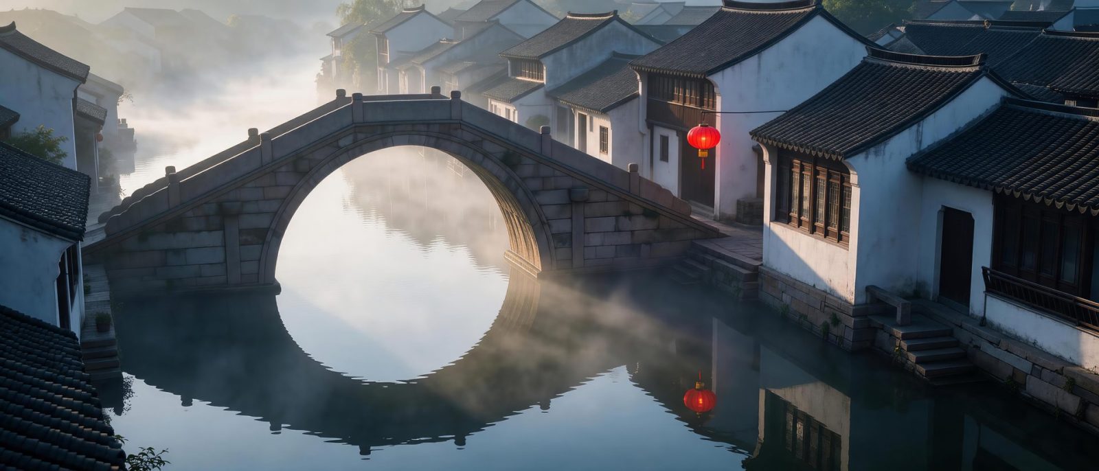 晨雾石桥高清壁纸预览