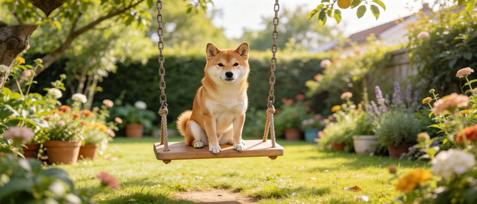 柴犬秋千高清壁纸预览