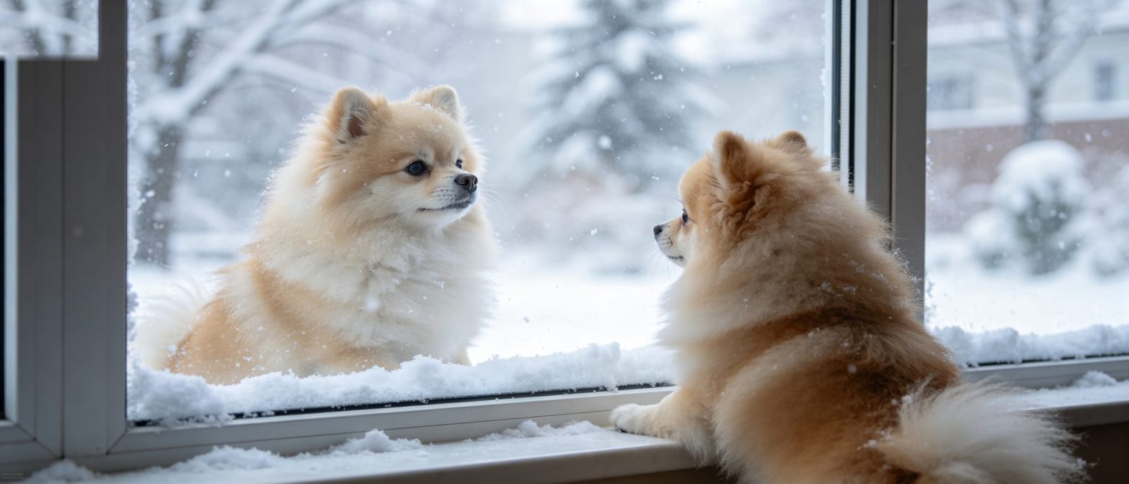 博美观雪高清壁纸预览