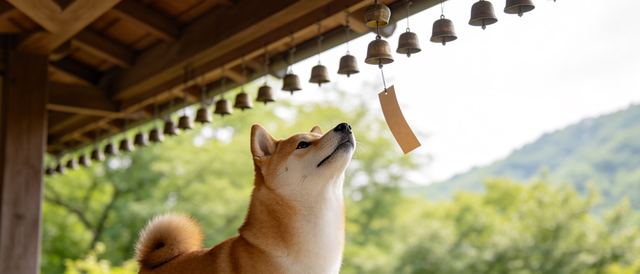 柴犬风铃静态壁纸